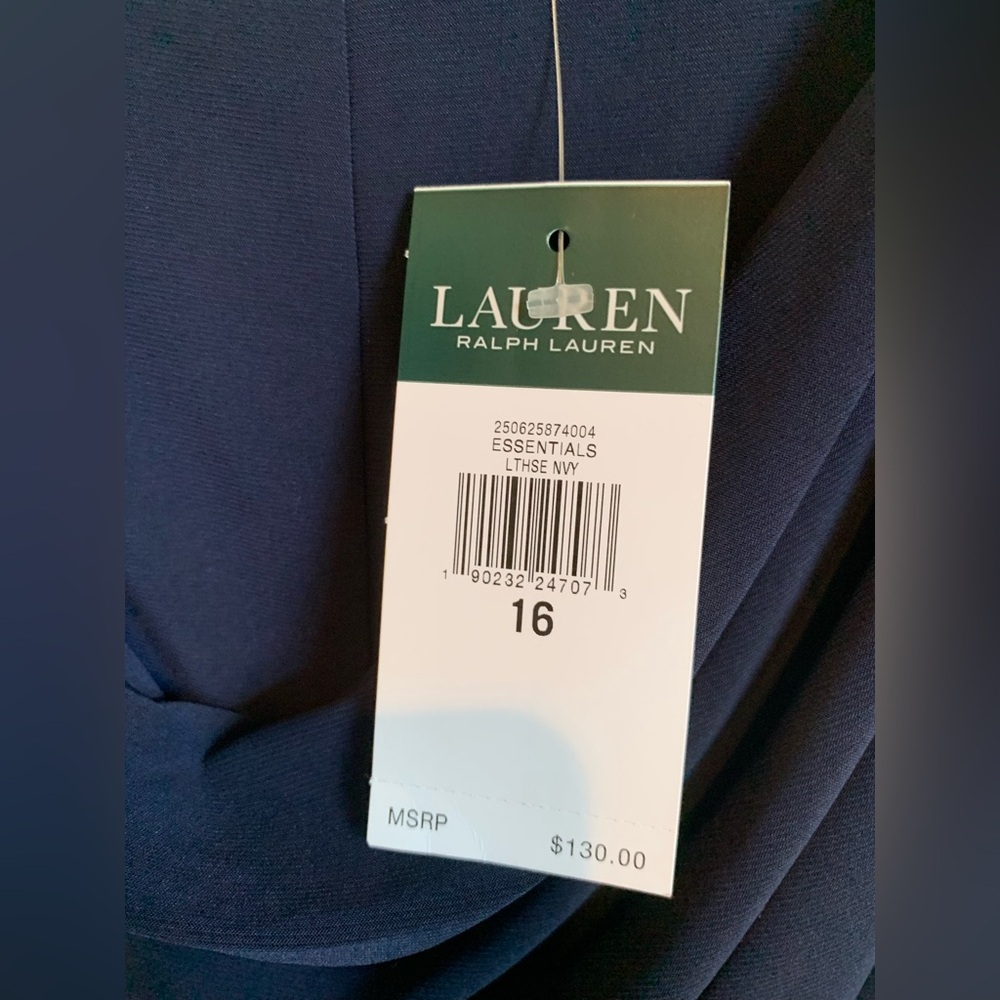 Lauren Ralph Lauren Navy dress. Size 16, NWT. - Picture 6 of 6